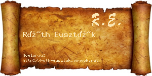 Róth Euszták névjegykártya